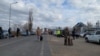 Ukrainian refugees at Moldova's Palanca border checkpoint on February 24. 