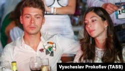 Ilya Medvedev at a gala evening in Sochi with Yana Grigoryan, who is beieved to be his girlfriend.