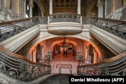 The central staircase inside the Constanta Casino photographed in May 2018