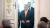 Hungarian Prime Minister Viktor Orban enters a joint press conference with Austrian Chancellor Karl Nehammer during a one-day visit to Austria on July 28.