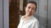 Jounralist Alsu Kurmasheva attends a court hearing in Kazan on April 1. 