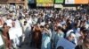 Hundreds of people protest in Swat on September 18 against the worsening security situation.