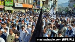 A September 18 protest in Khyber Pakhtunkhwa’s Swat district criticizing the government for failing to prevent the return of the Pakistani Taliban.