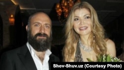 Gulnara Karimova (right) with Halit Ergenc, star of the Turkish soap opera "Magnificent Century," at the Style.uz festival in Tashkent in autumn 2012.