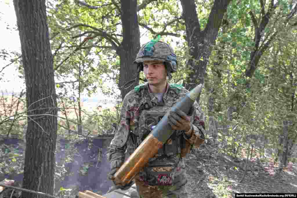 Oleksandr is responsible for transporting shells weighing between 15 and 20 kilograms. He plays a crucial role in maintaining the artillery unit&#39;s effectiveness.