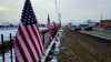 KOSOVO: US flag in the village of Bibaj