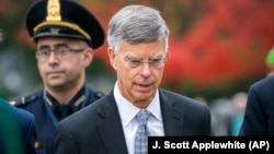 Acting U.S. Ambassador to Ukraine William Taylor arrives for a deposition in the House Impeachment inquiry on Capitol Hill in Washington, D.C., on October 22.