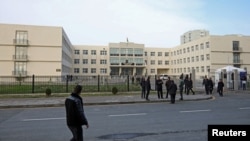 The courthouse in Baku, Azerbaijan, where the separatist leaders are going on trial.