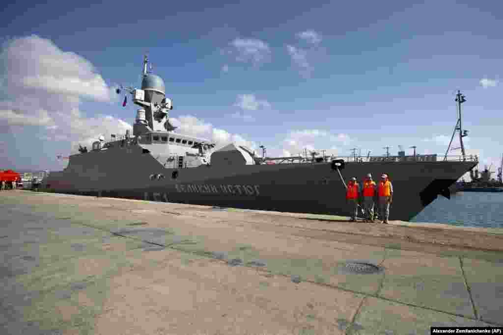 A Russian corvette anchors in Tartus in September 2019. Russian Deputy Foreign Minister Mikhail Bogdanov told Russian media on December 13: &ldquo;the bases are still there, where they always were, on Syrian territory. No other decisions have been made for the moment.&quot;&nbsp; &nbsp;