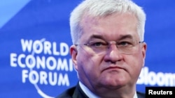 Ukrainian Foreign Minister Andriy Sybiha‎ takes part in the panel discussion at the World Economic Forum (WEF) meeting in Davos, Switzerland.