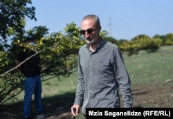 Mikheil Ramishvili, the lawyer for the family, at the site where Tamar Bachaliashvili's body was found