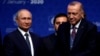 Turkish President Recep Tayyip Erdogan (right) and Russian President Vladimir Putin mark the formal launch of the TurkStream pipeline on January 8.