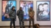 Security staff outside a preview screening of the new big-budget movie Crimea in Novosibirsk late last month. 