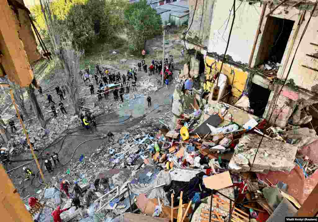 Remnants of a living space that was destroyed in the September 24 strike. &nbsp;