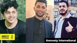 Facing execution (left to right): Said Tamjidi, Mohammad Rajabi, and Amir Hossein Moradi