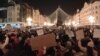 Protesters in Timisoara protest against pro-Russia Romanian presidential candidate Calin Georgescu on November 26.