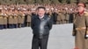 North Korean leader Kim Jong Un visits the Defense Ministry on February 8.