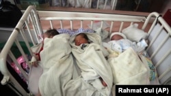 Newborn babies at the Ataturk Children's Hospital in Kabul.