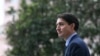 Canadian Prime Minister Justin Trudeau attends a funeral service for the Aga Khan in Lisbon on February 8. 