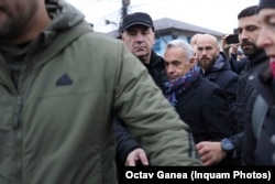 Romanian presidential candidate Calin Georgescu and his supporters rallied in Bucharest on December 8.