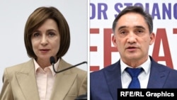 Moldovan President Maia Sandu (left) and pro-Russian presidential candidate Alexandr Stoianoglo (combo photo) 