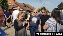 Vjerica Radeta (left) at a rally on May 6