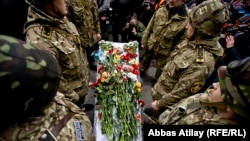 Several funerals were held in Kyiv on February 22 for protesters killed in the violent clashes with security forces.