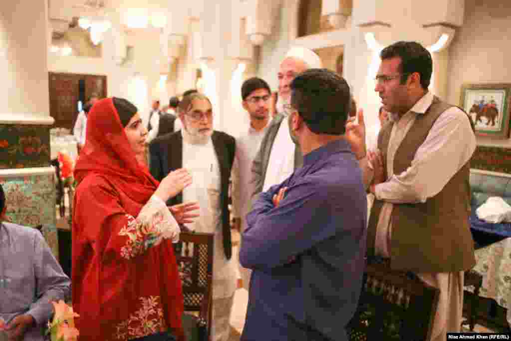 Yousafzai meets elders from Swat and discusses education in Islamabad on March 31, 2018.