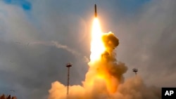 A Russian intercontinental ballistic missile test earlier this year. Have Washington and Moscow raised the risk of nuclear conflict over Ukraine? 