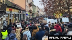 Several thousand citizens protest in Zrenjanin, Serbia, in event organized by students to demand accountability in deadly canopy collapse at Novi Sad railway station.