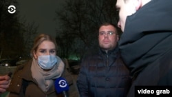 Lyubov Sobol speaks to Current Time after her detention on January 21.