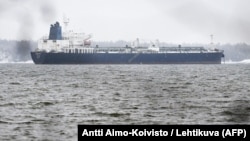 The Eagle S oil tanker anchored in the Gulf of Finland on January 7.