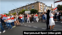 People "endangering traffic" in Brest in September 2020.