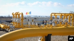 The national gas pipeline in Ungheni, Moldova. 