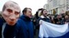 Supporters of Russian opposition leader Aleksei Navalny rally for a boycott of the March 18 presidential election in Moscow on January 28. 