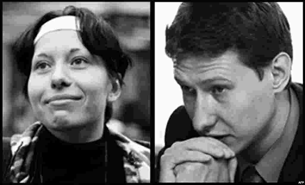 Novaya gazeta reporter Anastasia Baburova (left) and Russian human rights lawyer Stanislav Markelov were both shot and killed in January 2009 as they left a news conference in Moscow. Markelov and Baburova had exposed some of the most notorious cases of abuses by the Russian Army in Chechnya.