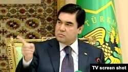 Turkmenistan President Gurbanguly Berdymukhammedov at a State Security Meeting in Ashgabat on March 29: "There's the door!"