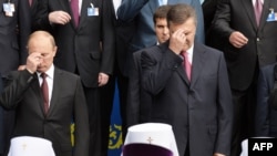 Russian President Vladimir Putin and former Ukrainian President Viktor Yanukovych during a 2013 ceremony in Kyiv marking the 1,025th anniversary of Christianity of Kievan Rus.