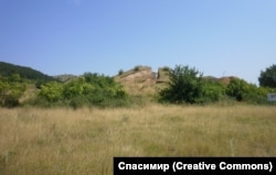 A Thracian burial mound around 200 meters from Karanovo village in eastern Bulgaria.