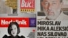 The front pages and covers of Serbia's main newspapers and magazines depict veteran director Miroslav Aleksic and his accuser, actress Milena Radulovic.