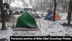 A migrant camp in Sombor (file photo)