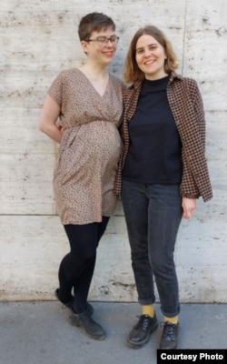 Laura (left) and her wife, Zsuzsanna, received their fertility treatment in Vienna.