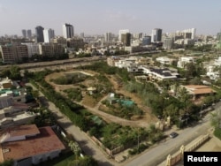 A newly planted "urban forest" in Islamabad in June 2021.