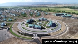 A "smart village" built in Azerbaijan's recaptured Zangilan region, photographed in July 2022.