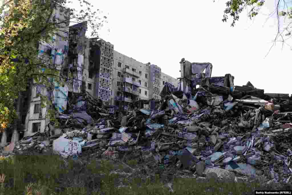 Vuhledar in Ukraine's Donetsk region was captured in October 2024 and only ruins remained of the town. The battle for Vuhledar lasted two years. This photo shows destroyed residential buildings in Vuhledar in September 2023.