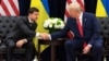 Ukrainian President Volodymyr Zelenskiy (left) and then-U.S. President Donald Trump in New York in September 2019