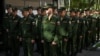 Russian conscripts attend a ceremony before their departure for garrisons in Omsk, Russia, on June 17. Russia has mandatory conscription, where all men between 18 and 27 are required to serve at least a year in the armed forces.