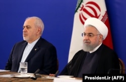 Mohammad Javad Zarif (left) with Iranian President Hassan Rohani, whose second and final term of office is coming to an end later this year.