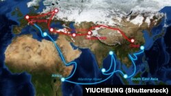 Карта маршрутов в рамках проекта «Один пояс — один путь»