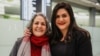 Nahid Taghavi poses with with her daughter, Mariam Caren, after her release on January 12.